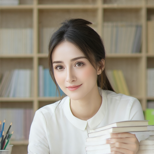 張靚穎在一對一英語教學中專注學習，強調流利英文的重要性，背景包含書籍與教學工具，展示提升英語溝通能力的場景，激勵學員勇於表達。