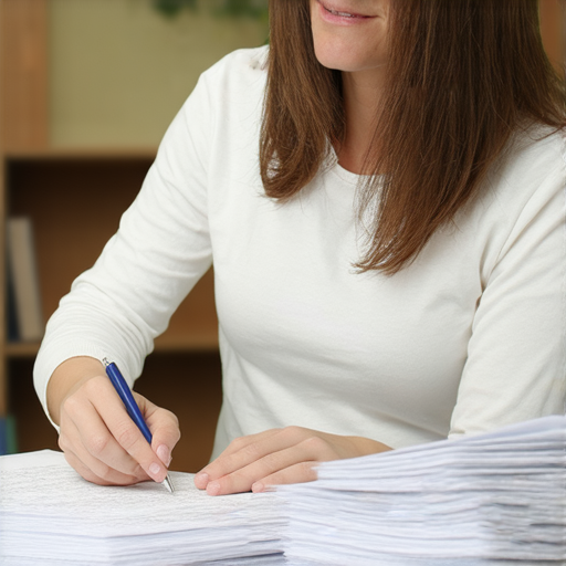 一名外籍英文老師正在與學生一對一交流，教授收納技巧與收據專業，學生專注聆聽，桌面上擺放著相關學習材料，背景為舒適的教學環境。