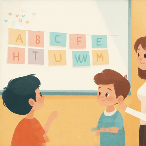 探索26個英文字母的奧秘與外籍老師一對一教學場景，展示學生專注學習，老師引導互動，提升英語能力，激發學習興趣，立即預約，開啟語言學習新旅程。