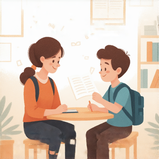 外籍老師與學生一對一交流，專注於提升語言流利度，營造輕鬆學習氛圍，探索不同文化背景，激發語言學習興趣與信心。