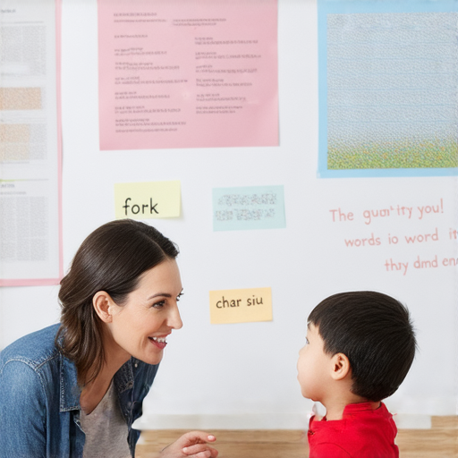 學習叉子、叉燒等英文單字的專業外籍老師一對一教學場景，學生專注聆聽，老師耐心指導，立即報名探索多元學習機會，提升英文能力。