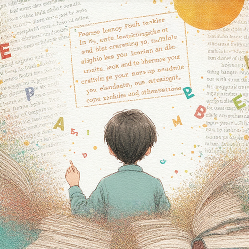 一名外籍老師與學生一對一進行英語教學，背景顯示探索奇幻英語世界的主題，四周環繞著奇妙單詞，激發學習興趣，立即加入學習行列！