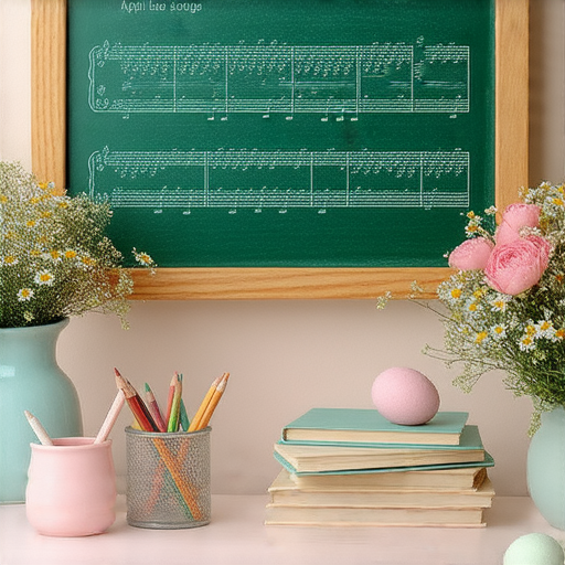 富有創意的英文學習情境，展示拖板作為工具，旁邊有「4月」主題的裝飾，以及40年代的老歌元素，外籍老師與學生一對一互動，展現掌握英文的秘訣。