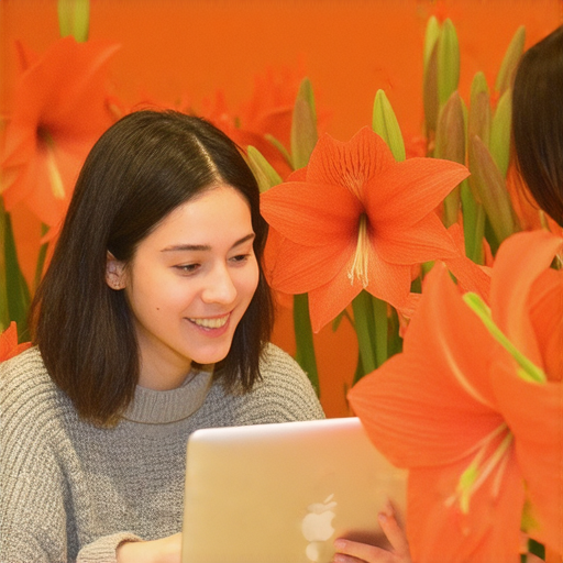 揭開彼岸花的秘密活動中，外籍老師與學生進行一對一英語交流，探索健康與影響力的主題，背景包含彼岸花及教學環境，展現學習氛圍與多元文化交流。