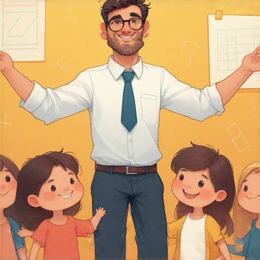 外籍老師在課堂上教授如何取得平衡的技巧，幫助學生達成自我滿足與學習成就的雙贏局面，場景充滿互動與合作，展現知識傳遞的魅力。