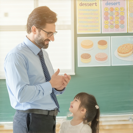探索dessert與desert的奧秘，外籍老師一對一教學，揭開英文世界的秘密，學習有趣詞彙。課堂環境輕鬆，學生積極互動，增強對英語的理解和運用能力。