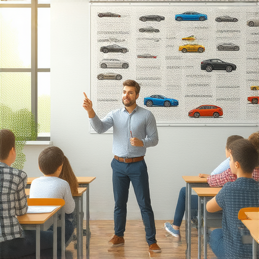 掌握汽車專業詞彙，學英文的外籍老師與學生在課堂上互動，專注學習，挑戰英文技能，提升專業知識與語言能力，參加一對一教學，開啟汽車英文新世界。