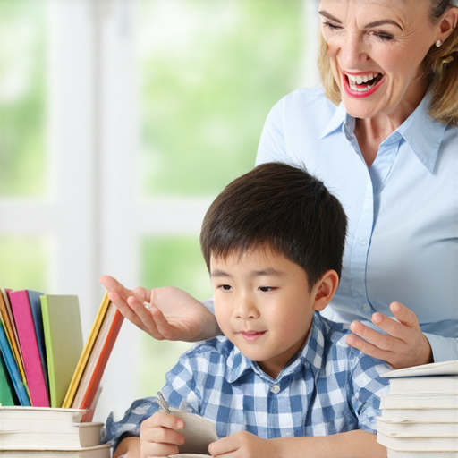 一位外籍老師與學生進行一對一英文教學，學生專注學習，桌上有書本與筆記，讓你的英文飛躍提升，體驗娟娟的英文魔法！