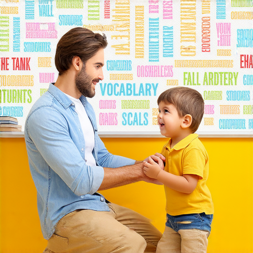 一名外籍老師正在與學生進行一對一的英文教學，背景中展示著斑點和斗爭的英語詞彙，強調互動學習的重要性，提升學生的英語能力。