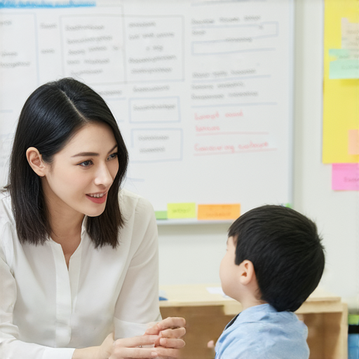 沙袋與沙門氏菌的關聯介紹，外籍老師一對一教學場景，學生專注學習英文，探索不為人知的知識，提升語言能力，強調學習的趣味與安全。