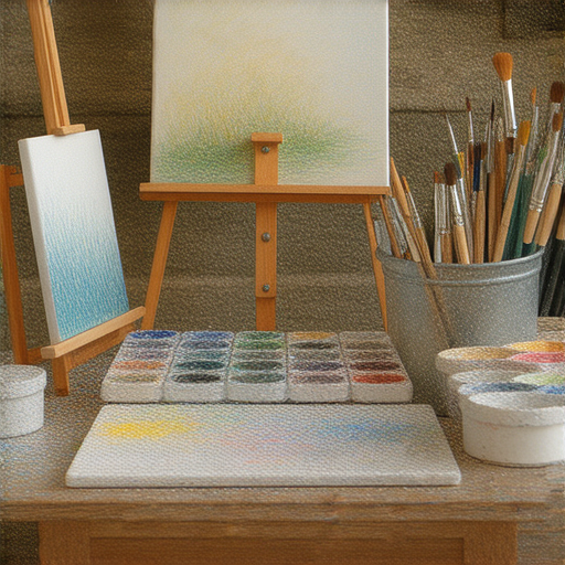 從油漆剝落到油畫的創作過程中，外籍老師指導學生探索藝術的魅力，桌上擺滿畫具與色彩，學生們專注於學習，展現語言與藝術的結合。