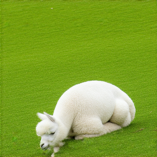 草泥馬在草地上悠閒地吃草，背景是和諧的自然景觀，象徵著生命與逝去的連結，探索草地的秘密，揭示從草泥馬到葬禮的獨特聯繫。