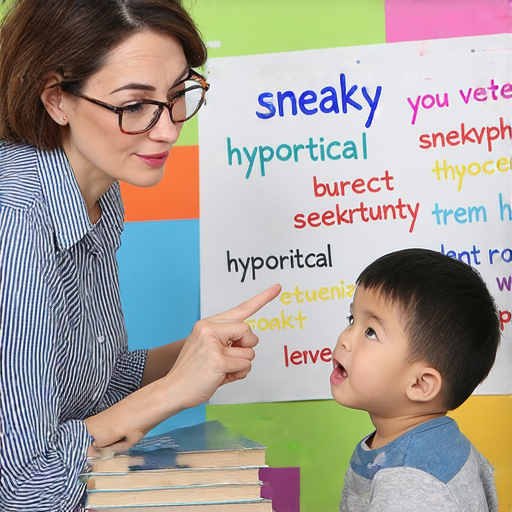 從偷偷摸摸到偽善的英文詞彙探索，展現學習興趣與外籍老師一對一互動的畫面，吸引學生了解隱藏的語言意義，激發學習動機與英語能力提升。