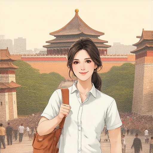 外籍老師與學生互動，展現一對一英語教學的情境，背景為著名古跡，帶來文化交流的氛圍，發掘名人智慧，提升流利英文能力。