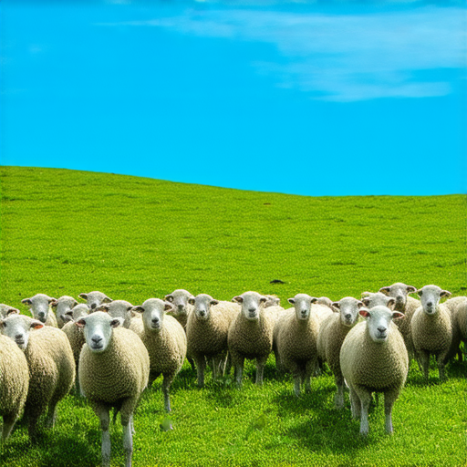 羊群效應的神秘面紗探索圖，展示羊隻聚集情境，並強調獨特的一對一外籍老師教學服務，提升英文學習效果，激發學生興趣與創造力。