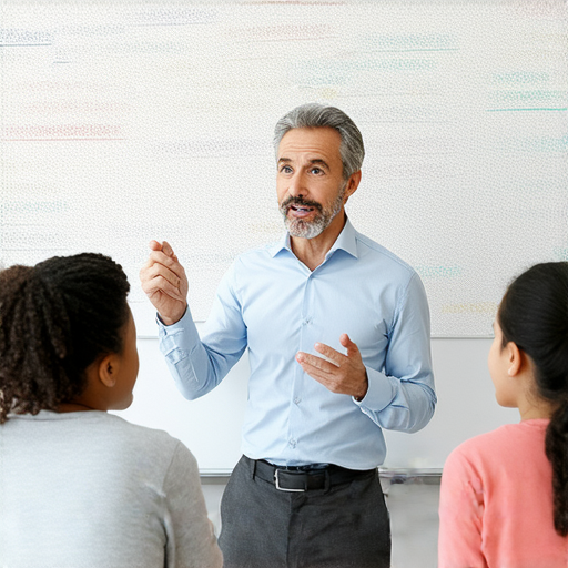 外籍老師正在教授學生英文否定和吩咐的技巧，展現學習的熱情和互動，鼓勵學生拒絕平凡，體驗一對一教學的獨特魅力。