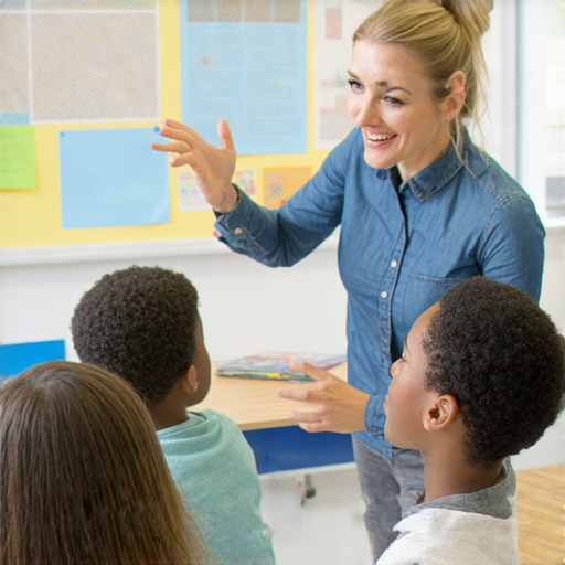 外籍英文老師授課情景，學生們專心聆聽，互動學習，活潑的教學氛圍，適合各級英文學習者，立即註冊，優雅掌握英文，開啟你的學習之旅。