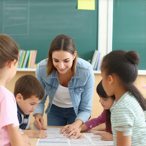外籍英文老師指導學生學習活動英語，學生互動熱烈，展現成為活動策劃高手的潛力，背景有相關教材和活動策劃手冊，學習氛圍輕鬆愉快。