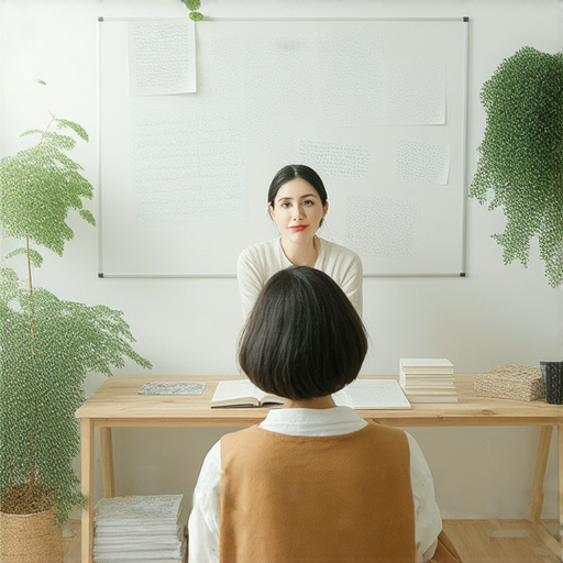 外籍老師一對一教學的場景，學員專注學習英文行距與註解技巧，周圍環境舒適，增強語言能力，掌握英文秘訣，提升英文水平。