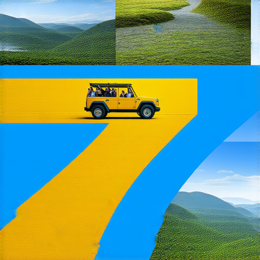 探索七的奧秘，圖片展示七人車和七大洲的美麗風景，外籍英文老師帶領學生一起學習，穿越文化與知識的精彩旅程，啟發學生對數字七的理解。