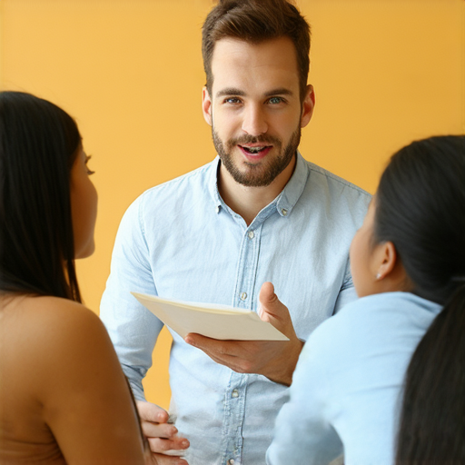 外籍老師與學員互動，教授求職技巧，強調通過入職申請的關鍵策略，背景為教學環境，表達輕鬆學習與成功求職的主題。