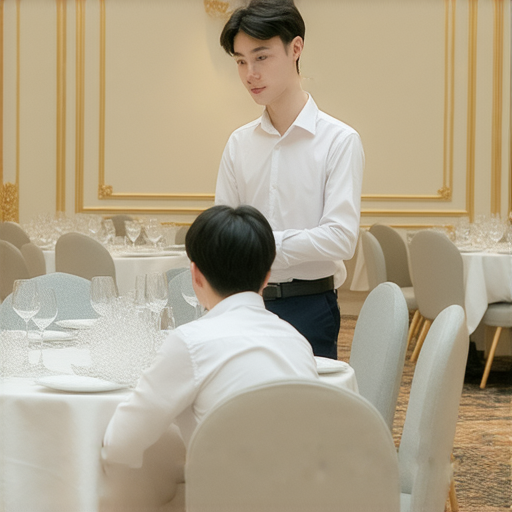 外籍英文老師在宴會廳進行一對一教學的情景，學生專注學習，教室環境舒適，展現高效的家教方式，立即報名探索專業的英文學習方法。