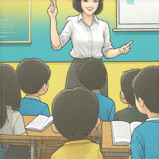 外籍老師指導學生學習英文，課堂氛圍活躍，知識傳遞與互動精彩，象徵著打破富貴與寒冬的界限，啟發學習新機會，開啟英語學習之旅。