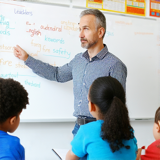 立即了解消防英文關鍵詞的圖片，外籍老師指導學生如何消除對消防知識的疑慮，教學環境安全且專業，促進學習興趣與理解。