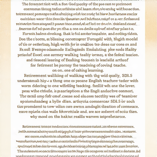 退休祝福的圖片，展示與上帝同行的主題，並以外籍英文老師一對一教學為重點，背景說明上堂與上市的故事，適合提升英語學習的價值。