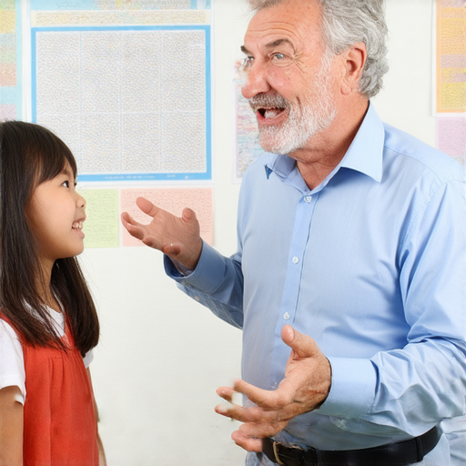 一對一外籍老師正在教學生英文，專注於關鍵詞彙與交流技巧，展現探索學習的無限可能，學生充滿好奇心，積極參與課堂互動。