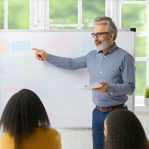 從寫字樓到寫真，展現學習英語的無限可能；一位外籍英文老師在課堂中指導學生，開啟學習新視野。立即預約一對一教學，提升英語能力！