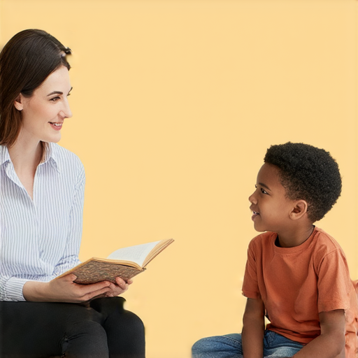 一位外籍老師與學生進行一對一的英語互動，展示輕鬆學習英文的場景，鼓勵揭開封鎖與封閉的真相，促進語言交流與文化理解。