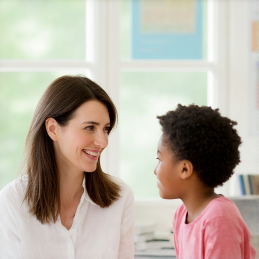 一位外籍老師與學生展開一對一的真實英文交流，雙方面帶微笑，環境友好，強調真心對話的力量，推廣英語學習和文化交流的魅力。