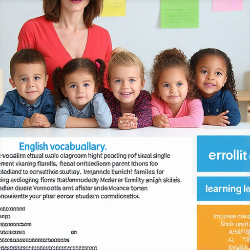 英文單字學習推廣圖片，主題涵蓋單眼皮、單親家庭等，外籍老師教授流利表達，邀請學員立即報名，增強英語能力，提升自信溝通技巧。