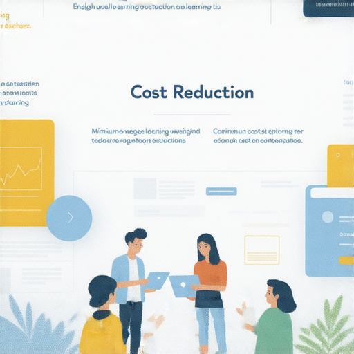 想讓你的英語學習降低成本，了解最低工資下的學習秘訣，並與外籍老師一對一互動的圖片，展現了學習的機會與經濟方案。