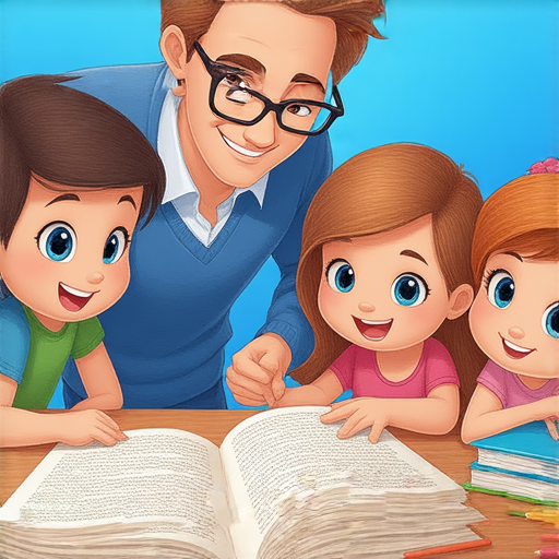 外籍老師與學生互動，探索藍色英文的奧秘，面對面學習，開啟英語旅程，充滿活力的教室環境，語言學習樂趣無窮，提升英語能力的最佳選擇。