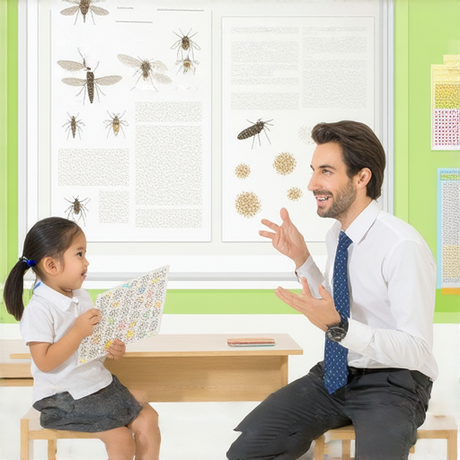 蚊子、蛇羹的英文學習圖片，展示外籍老師與學生一對一互動，提升語言能力，讓你輕鬆掌握昆蟲和食材的英文表達，快來參加學習吧！