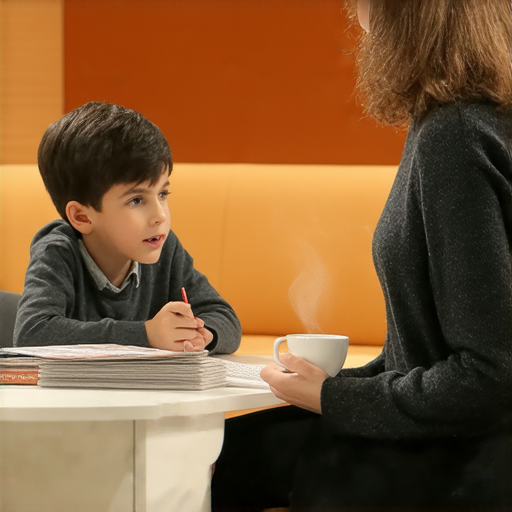 一名外籍老師與學生進行一對一學習，主題為胡椒粉與胰臟癌的關係，背景有學習教材和咖啡杯，氛圍輕鬆。