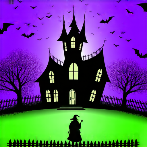 探索英文魅力的課程海報，主題為鬼屋與魔法師，吸引學生報名學習，專業外籍老師深度教學，增進英語能力，展現對語言學習的熱情與創意。