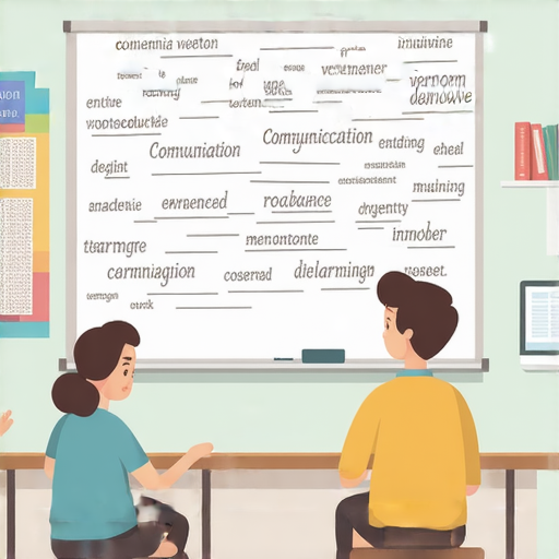 學習這10個英文單字提升英文溝通能力的教學圖片，展示一對一外籍老師的互動與學習過程，適合希望加強英語交流的學習者。