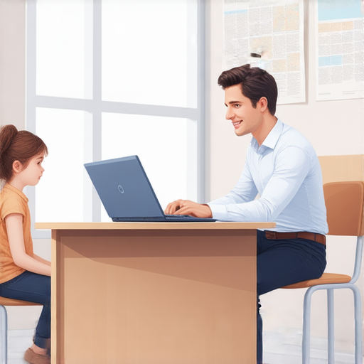 揭開麻醉藥與麻雀的秘密，外籍老師在教室中一對一教授流利英文的場景，學生專注聆聽，促進語言學習的氛圍。