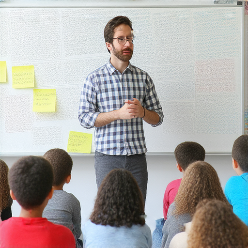 外籍英文老師在教室中教授學生流利英文，強調創新的教學方法，課堂氣氛活躍，學生專注、積極互動，體驗報名的誘人機會，揭開學習語言的秘密。