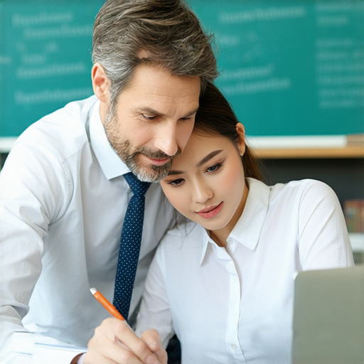 一對一外籍老師指導學生撰寫Cover Letter的場景，重點強調掌握英文技能，提升求職信寫作能力，確保學生能夠獲得理想工作機會。