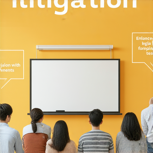 提升英文能力的宣傳圖片，強調學習訴苦、訴訟等專業術語的內容，邀請學生與外籍老師進行一對一學習，展現學習氛圍和專業性。