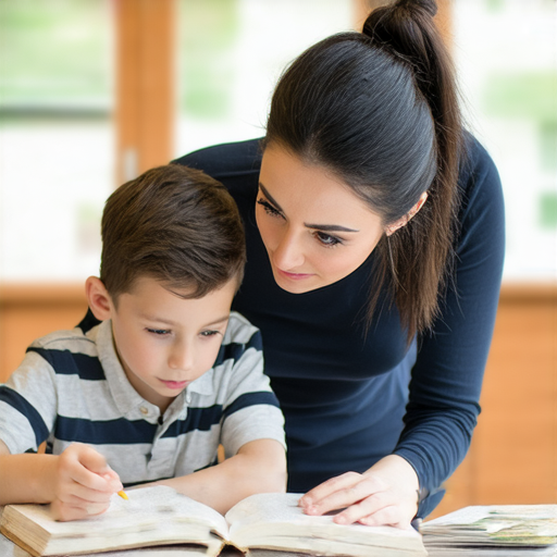 外籍老師與學生一對一互動的場景，教師耐心指導，學生專注學習，展現外籍老師陪伴的力量，促進英文學習的快速進步，提升語言能力和信心。