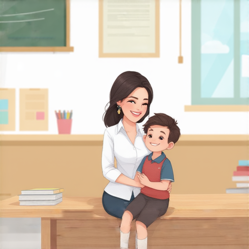 外籍老師與學生進行一對一英語學習的場景，學生表情輕鬆愉快，教學環境友好，強調打破語言障礙，提供即時體驗的學習機會。