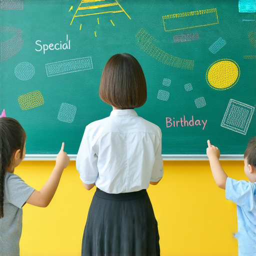 外籍老師教授英文技巧，畫面中展示特殊符號和生日祝福的學習過程，學生認真參與，畫面充滿活力，展現發現英文的魅力。