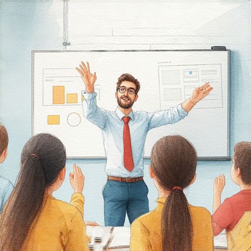 電話未接通的情境圖，外籍老師在專業英文課程中協助學生，解決通話疑慮，學習提升英文口語能力，邁向流利溝通的目標。