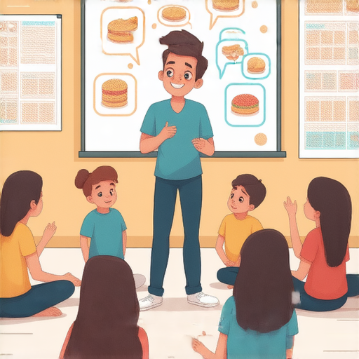 外籍老師教學過程中，學生學習購物英文，提升交流能力，賺取額外收入，還能獲得戰利品，展現購物技巧和外語實力，互動熱烈。