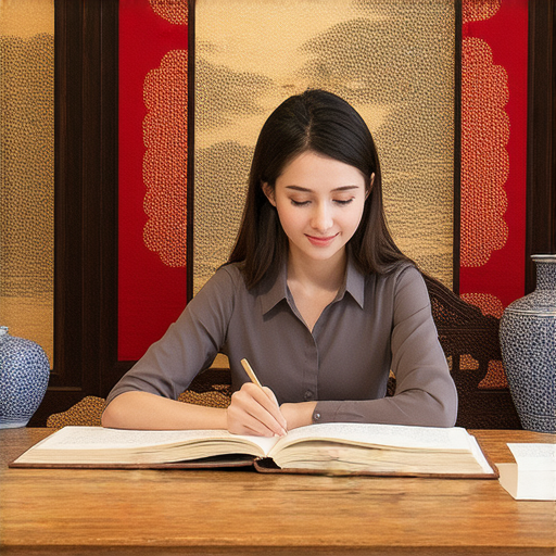 探索非物質文化遺產的美好，外籍英文老師一對一學習的場景，學生專注交流，背景展示傳統文化藝術，學習氛圍濃厚，立即啟程啟發文化與語言的結合。